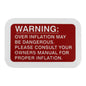 Over Inflation Warning Decal