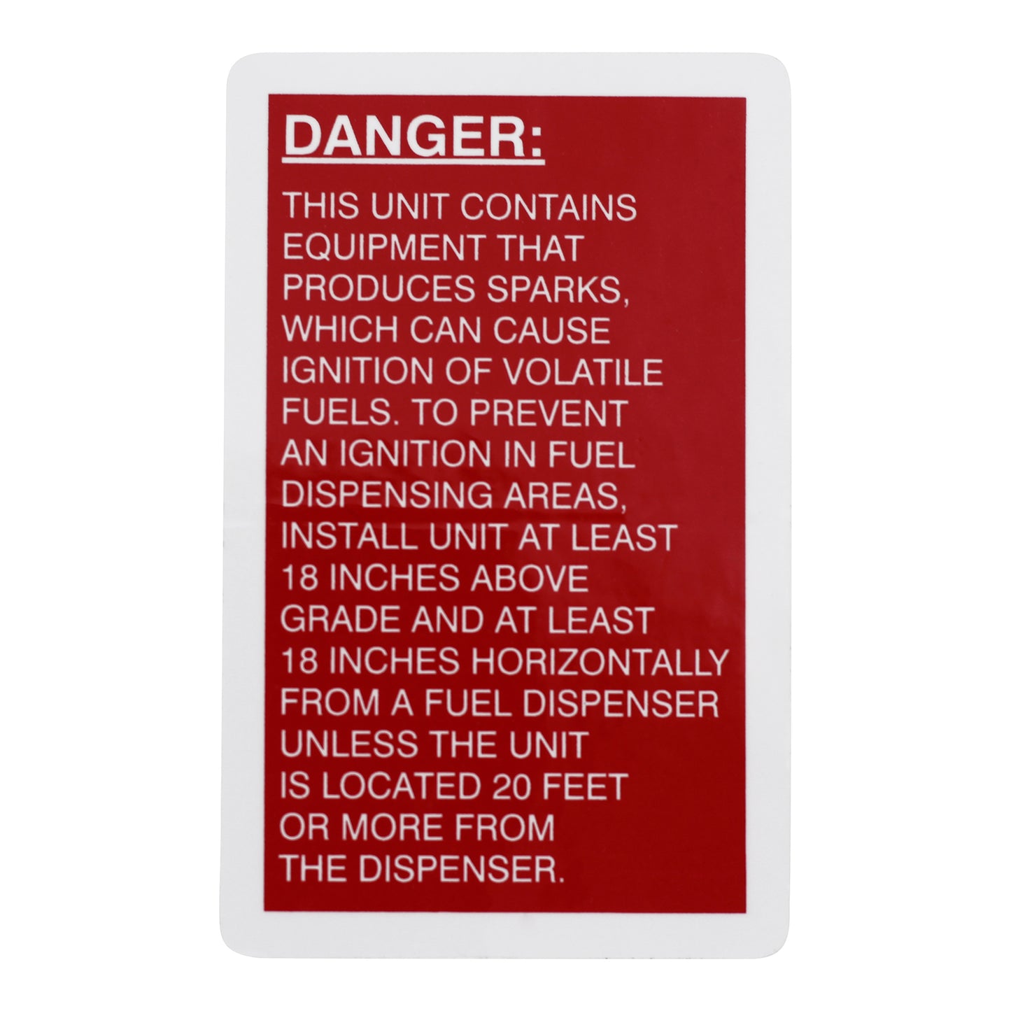 Sparks Warning Decal